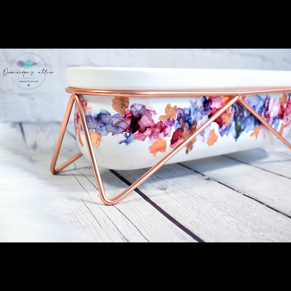 Rose gold, cranberry & navy planter - Picture 5 of 8